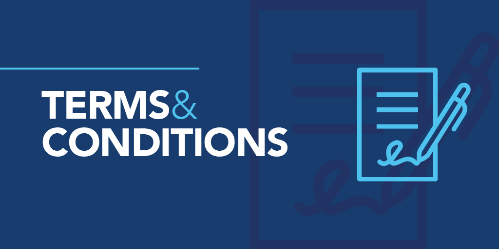 An Image where the text "Terms and Conditions" are written in White colour and background is dark blue