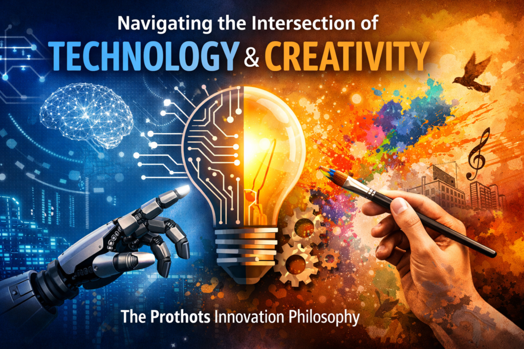 Feature Image of Blog Post "Navigating the Intersection of Technology and Creativity Understanding the Prothots Innovation Philosophy"