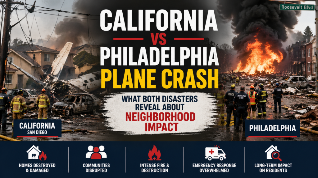 An image showing California vs Philadelphia Plane Crash: Shared Impact, Damage, and Lessons
